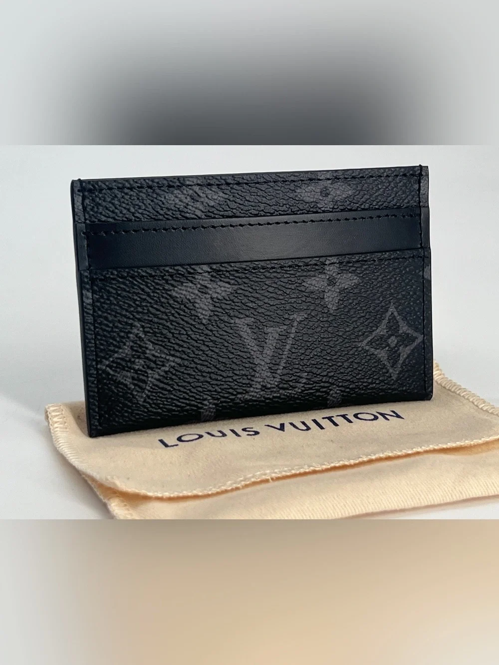 Louis Vuitton Double Black Monogram Canvas Card Holder